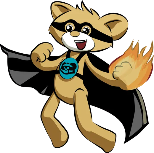 Teddy Eddie the bear in a superhero costume